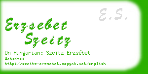 erzsebet szeitz business card